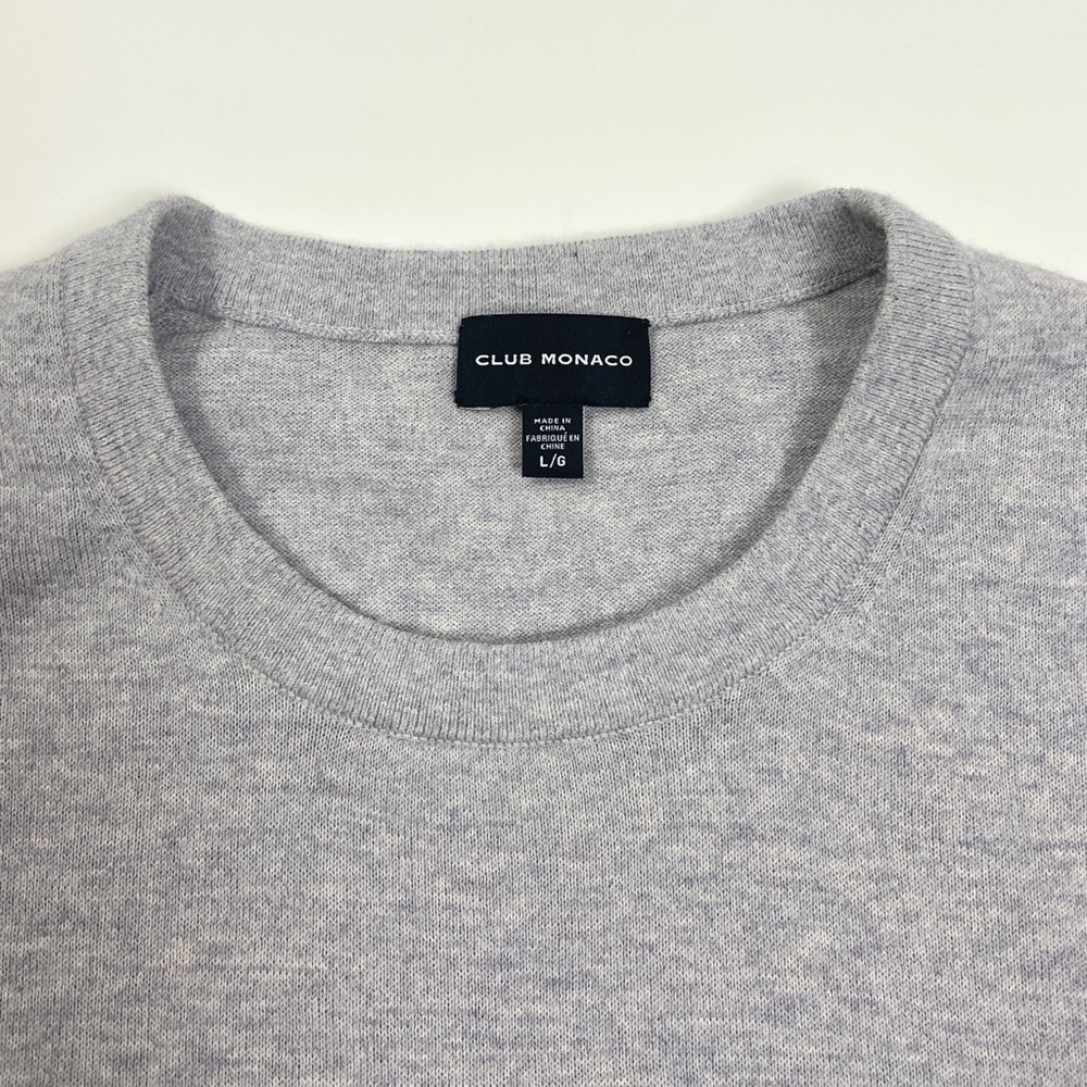 Club Monaco Knit Short Sleeve Top in Light Purple-Grey - Picture 3 of 5